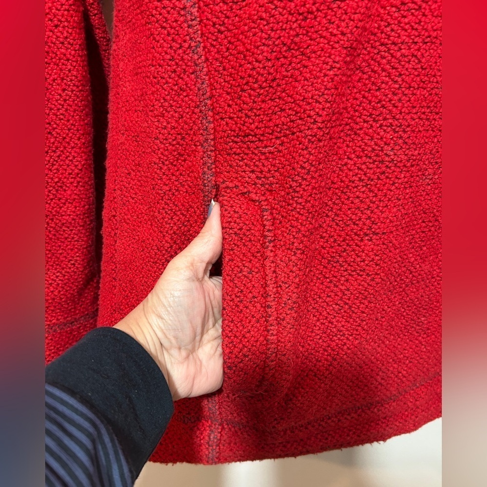 Weird fish Red texture fleece 1/4 zip Jacket size L - Picture 5 of 10